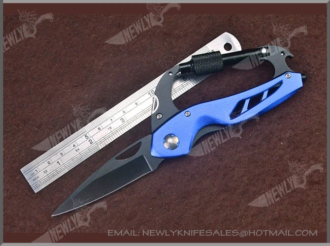 Climbing Button Carabiner Multi Tool Outdoor Camping Folding Knife