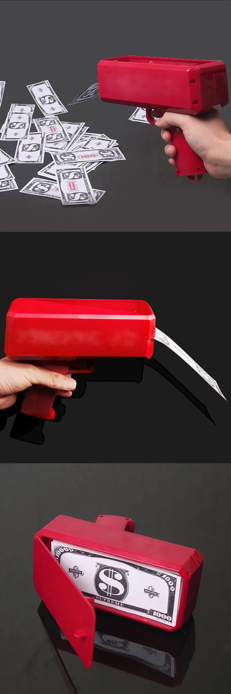Cash Cannon Money Gun Make It Rain Money Gun Shooting Spray Props Money