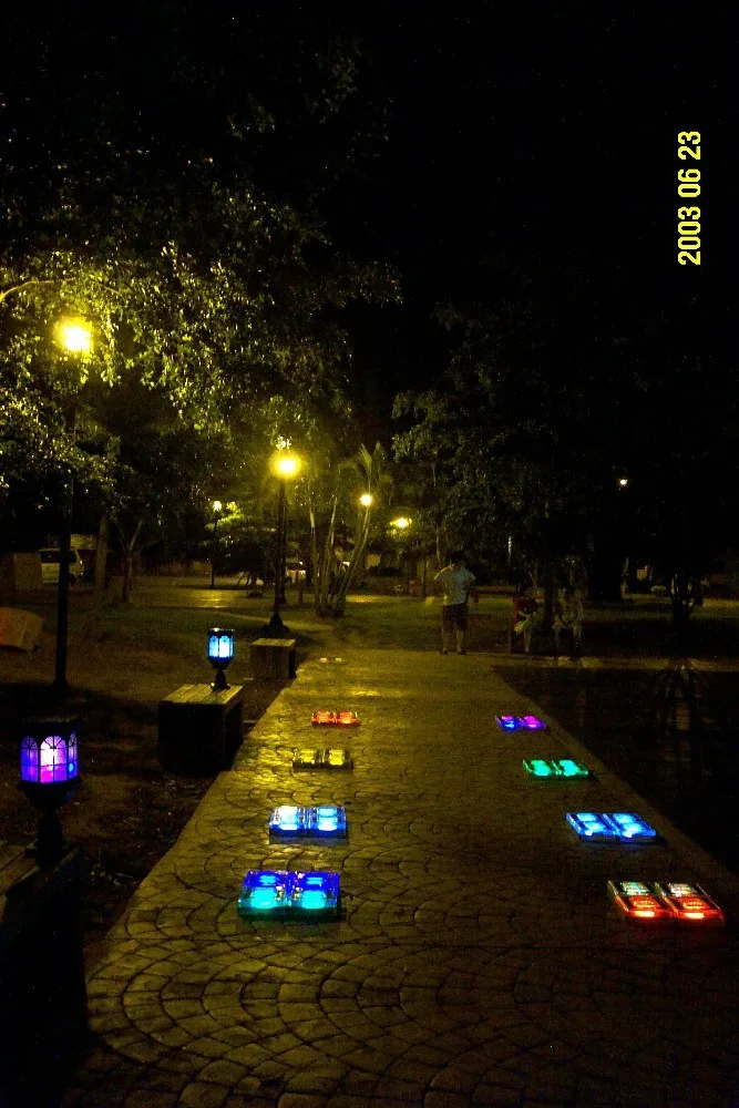 Ladrillo de vidrio solar decoración patio iluminado camino césped ... Décor Jardines patio
