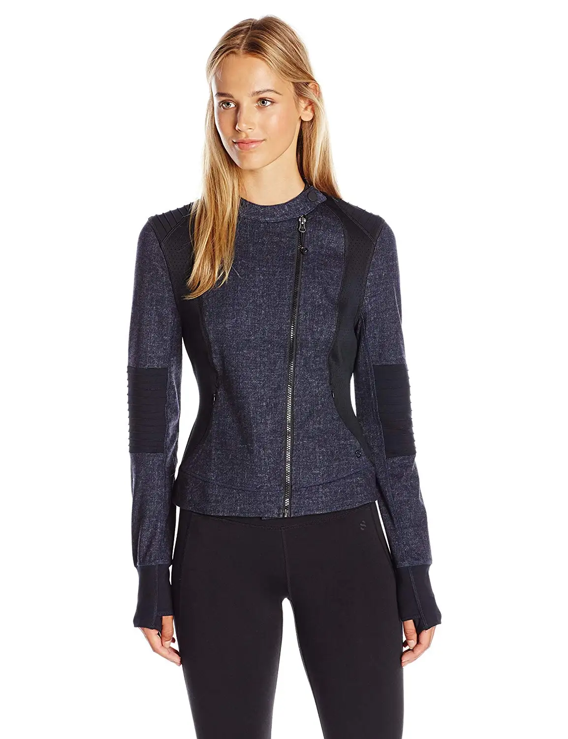 Doris Batchelor Trendy Womens Stylish Long Sleeve Zipper Faux Pu Leather Short Moto Jacket