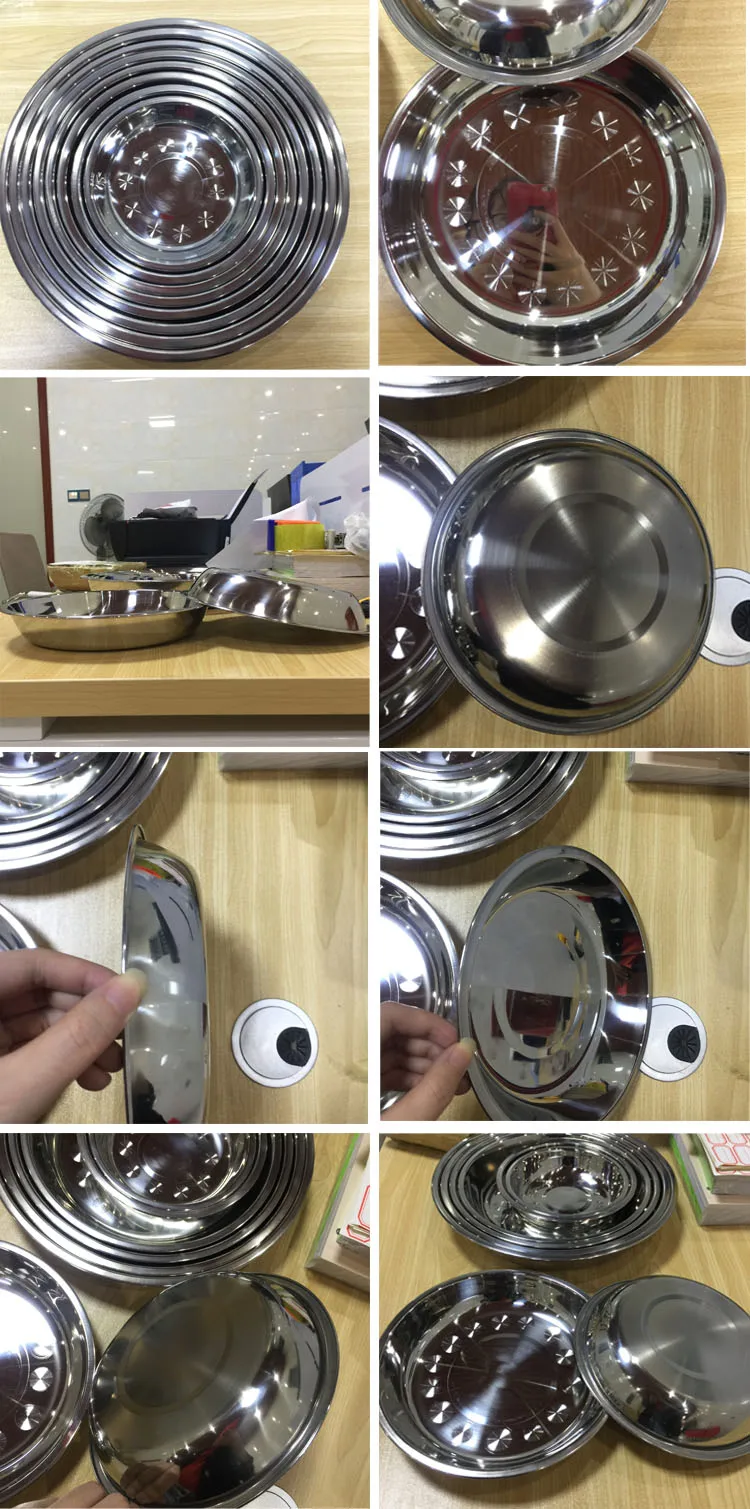 Stainless Steel 201 Plate Tray Kitchen Thickened Deep Plate Food Plate