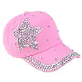 Baseball Cap Children Cotton Five pointed star diamond Rhinestone Star Cap Shaped kids Snapback leisure Hat