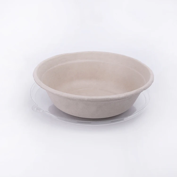Custom Degradable Kraft Paper Salad Bowl Disposable Rice Bowl Bowl And