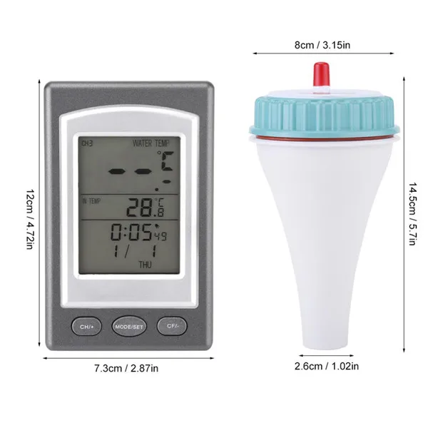 Wireless Digital Floating Swimming Pool Thermometer Water Spa Temperature Gauge