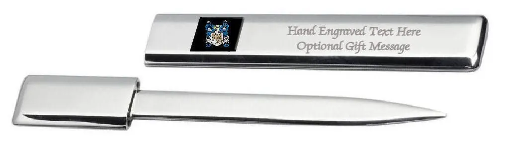 Mcdonald Family Crest Surname Coat Of Arms Engraved Letter Opener