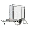Luxury double positions sitting modern modular prefab mobile portable toilet with trailer