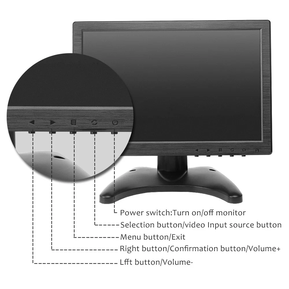 Full view angle 10 inch IPS VGA monitor1920x1200 resolution monitor with cheap price