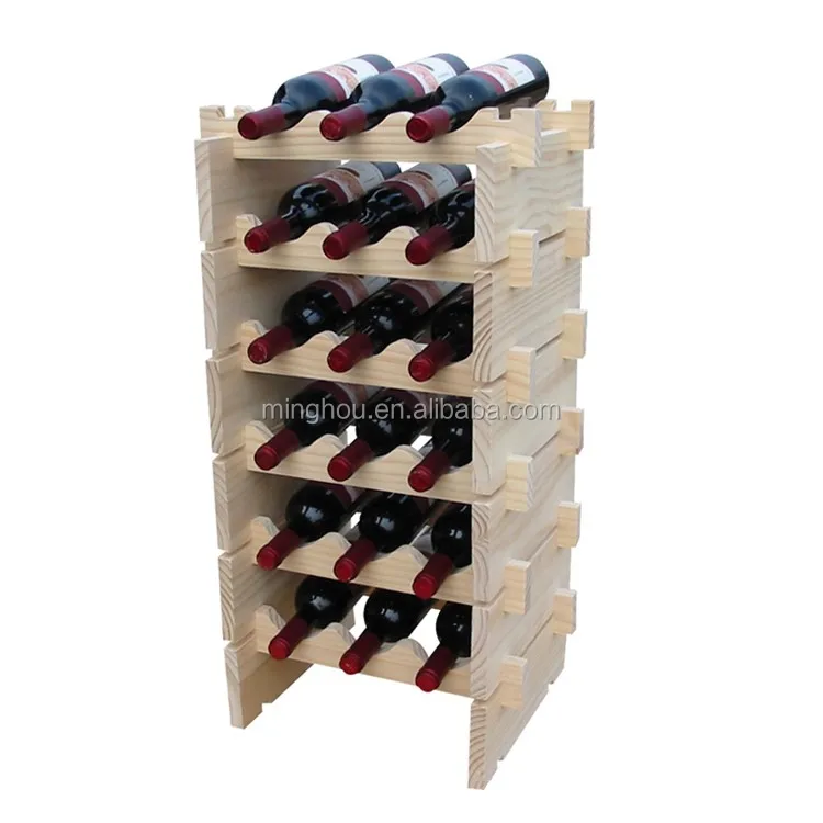 Wholesalers 12 Bottle Wine Storage Rack With Dowel Pins 3 Bottles Per Row With 4 Rows Wine