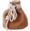 recyclable custom round bottom jute burlap drawstring tote bag with printed logo