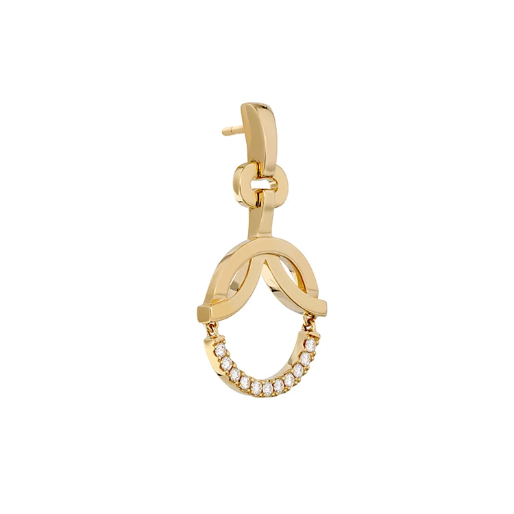 custom cubic zirconia golden earring designs for women