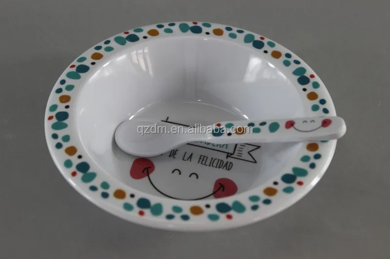 6.5 "Melamine Dinner bowl + spoon set for Kid's