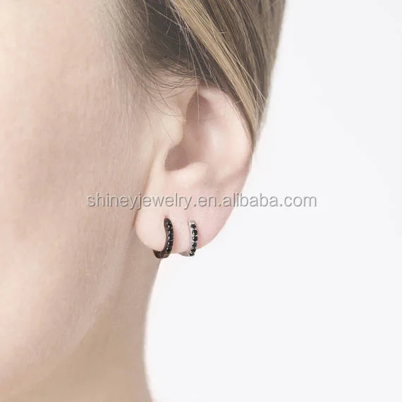100% 925 sterling silver jewelry factory customized AAA sparking cubic zirconia cz long earring