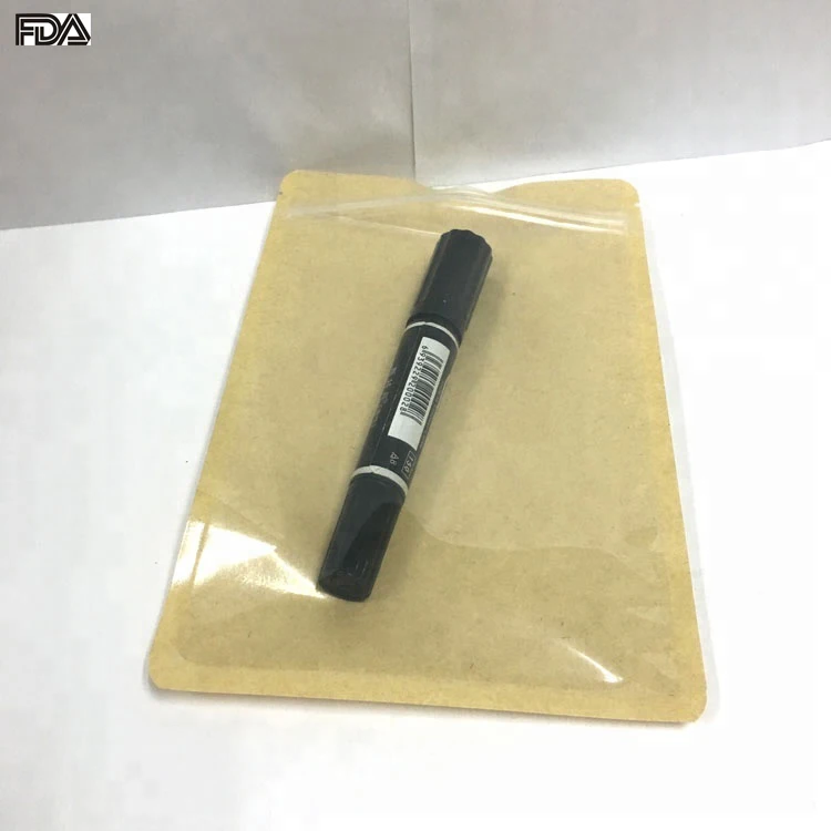 Vacuum Heat Sealer Matt 3 Side Seal Foil Kraft Paper Bag Brown Pouch