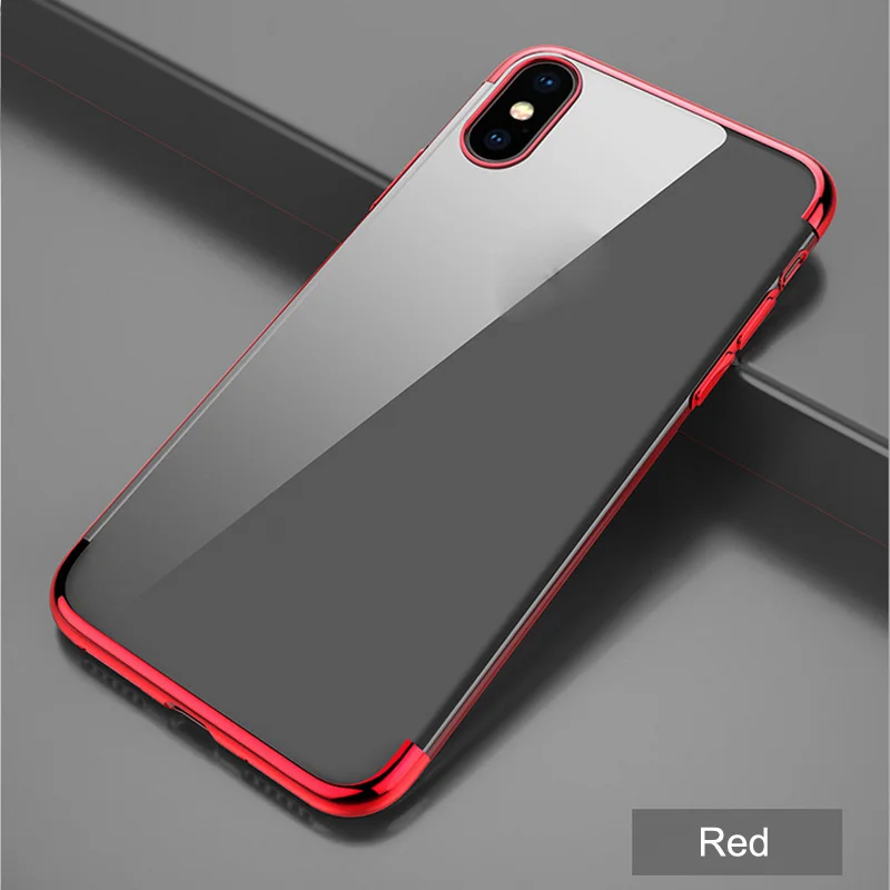 Plating tpu Transparent phone Case for iPhone For Huawei For Samsung for Xiaomi For Vivo for Opp0 protective Cover