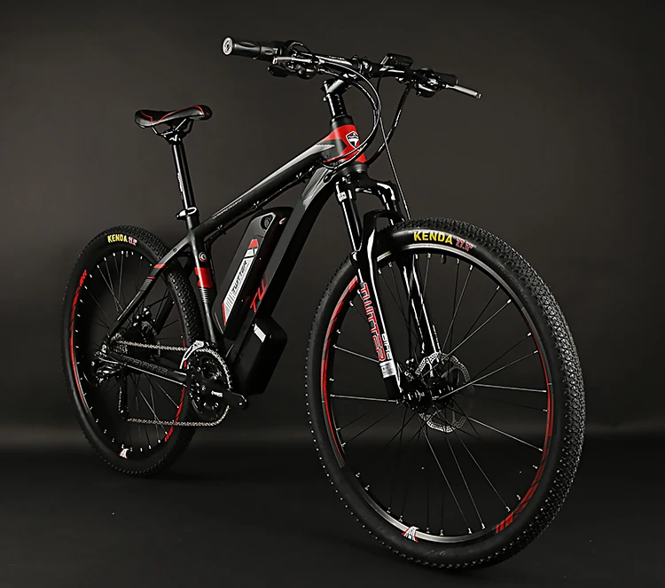 red and black mountain bike