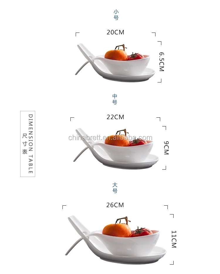 Unique Ceramic Stackable Double Spoon Soup Bowls For Buffet