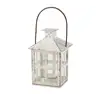 Vintage White Distressed Mini Decorative Metal Lantern