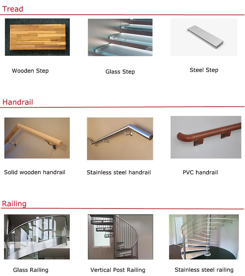 Customized folding stairs mono stringer wooden glass stairs supplier