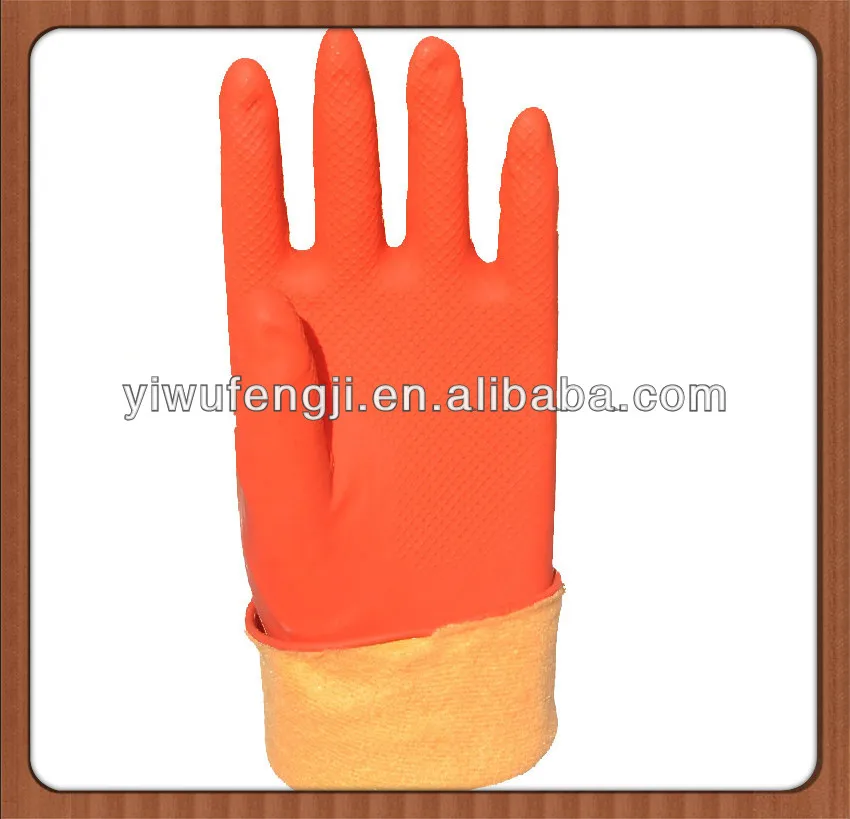 Add Wool Warm Waterproof Household Gloves Latex Gloves Dishwashing