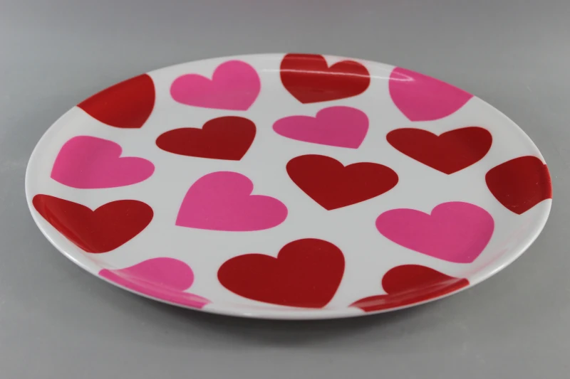 Plastic Dinner Plaste Melamine Loving Heart Dishes Valentine's day