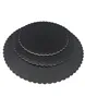 custom design round shape disc CNC lace milling acrylic salver 2.5mm black pmma template