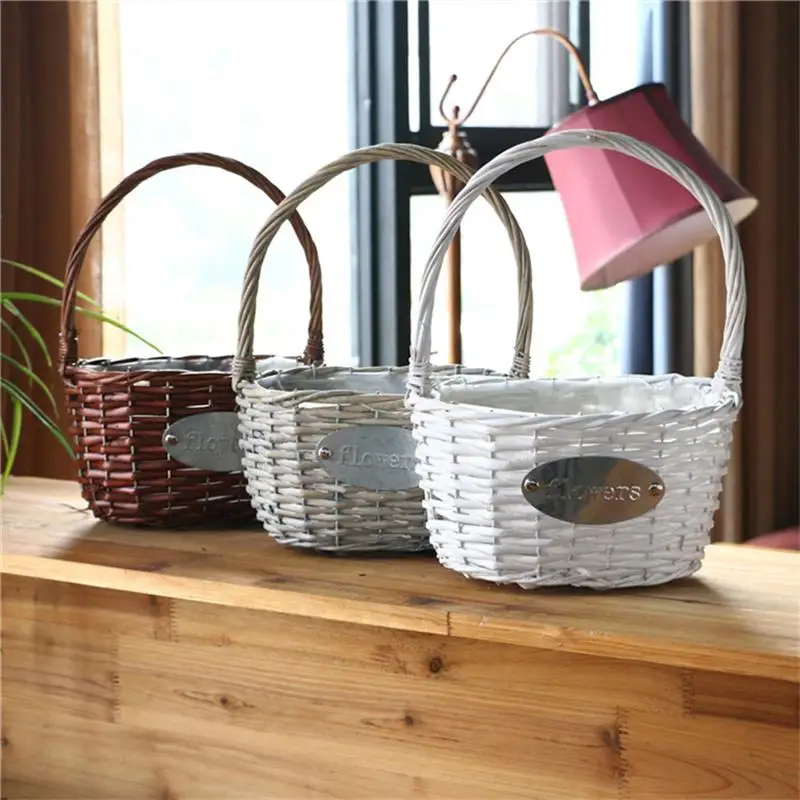 New Wicker Gift Baskets White Wicker Flower Baskets With Plastic Liner Buy Gift Baskets,Wicker