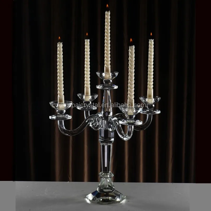Cheap 80cm H Candle Holder 5 Arms Crystal Candelabra For Wedding