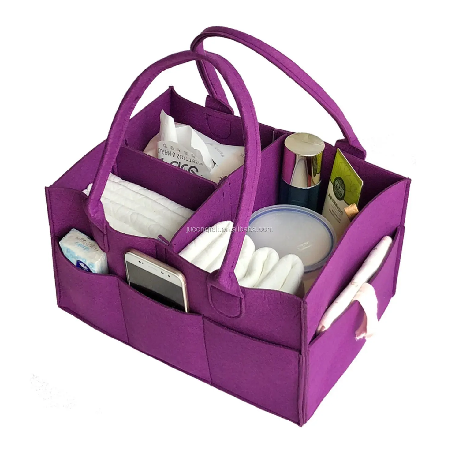 Baby Diaper Caddy,Felt Cloth Nursery Storage Bin And Car Organizer