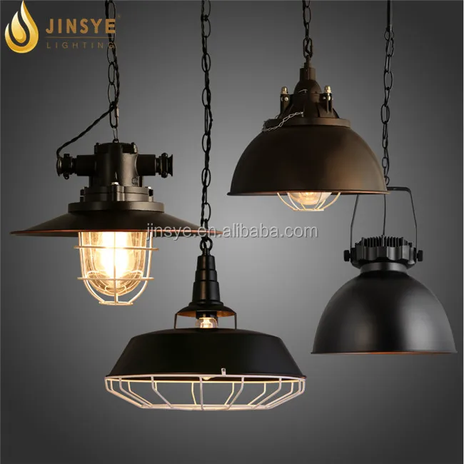 Retro Metal Black Lamp Shade Hanging Light Pendants Retro Metal Black Lamp Shade Hanging