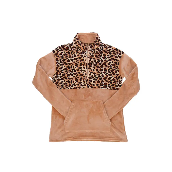 sherpa leopard pullover