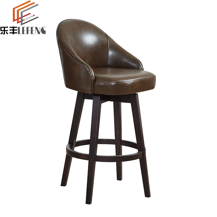 2019 Fashion Style Counter Rotatable Wooden High Bar Chair - Buy Bar