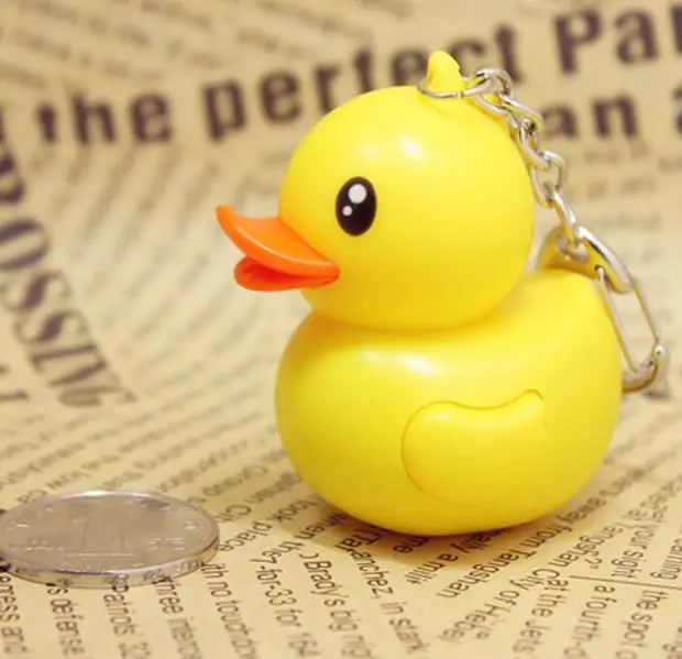 Yellow Little Duck Custom Made Keychains,Cartoon Character Rubber ...