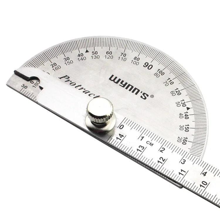 Stainless Steel Ruler Angle Protractor Woodworking Multi Function