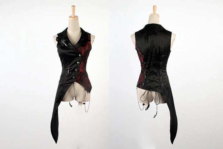 Y-330 Punk Rave Unusual Gothic Waistcoat Designs for Women