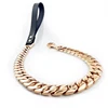 18K gold Luxury Best Quality Big Dog Leash 32mm strong PET Leashes Dog chain
