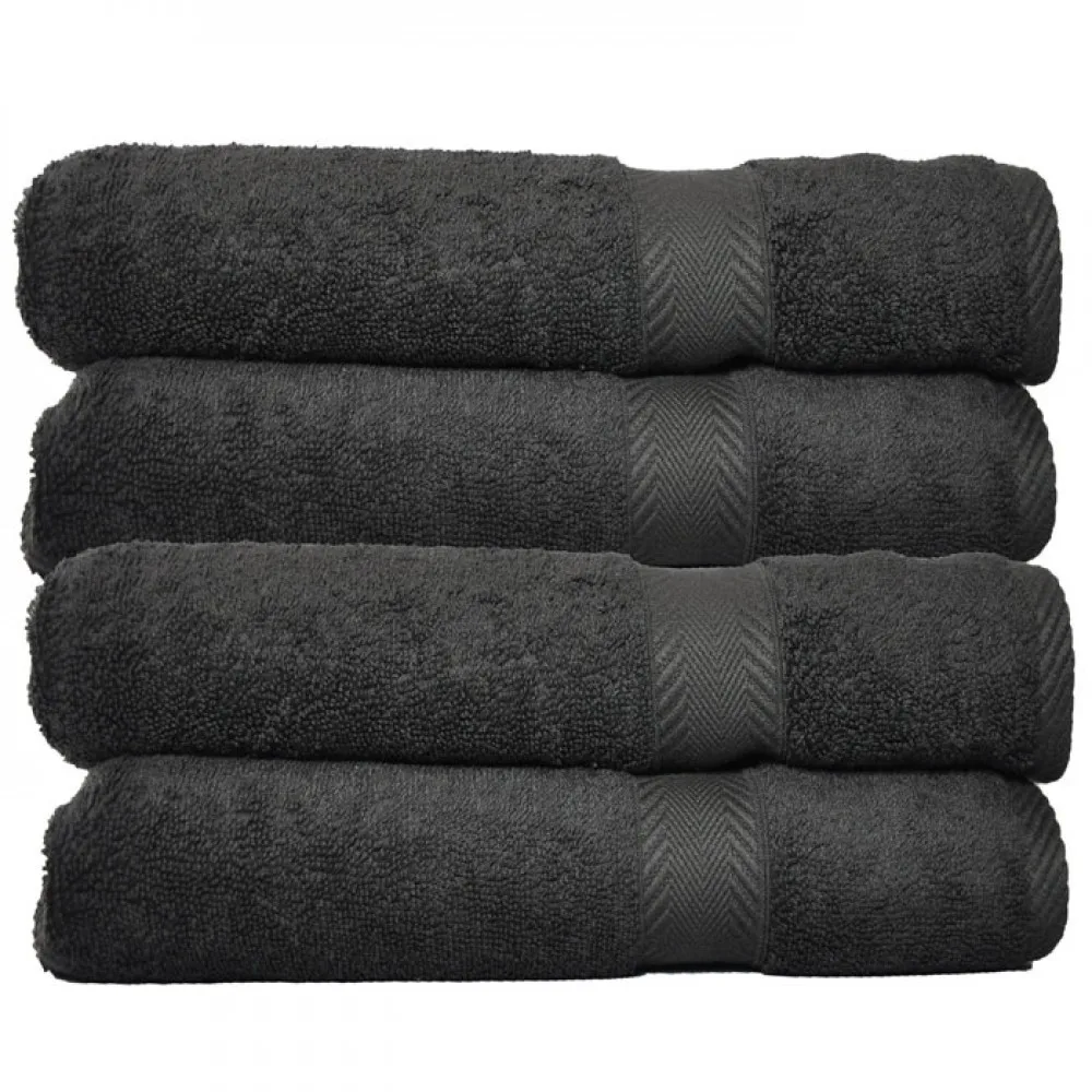 100% Cotton Plain Dyed Wholesale Black Bath Towels - Buy Wholesale Black Bath Towels,Black 