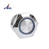 A1 New Flat Wiring Ring Lamp Light Red Blue Terminal 1NO Press 4 pins Waterproof On Off Small Push Button Switch