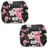 Lokass 2 In 1 Fashion Pouch Lazy Makeup Brush Bag Eco Beauty Cosmetic Bag Drawstring Makeup Bag For Women Girls