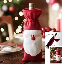 Red Wine Bottle Cover Bags Christmas Dinner Table Decoration Home Party Decors Santa Claus Christmas Supplier