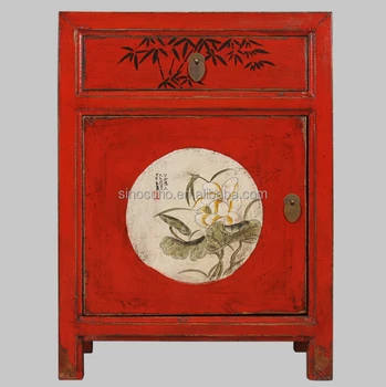 Chinese Antique Curio Cabinet Painted Bedside Cabinet Buy Hand