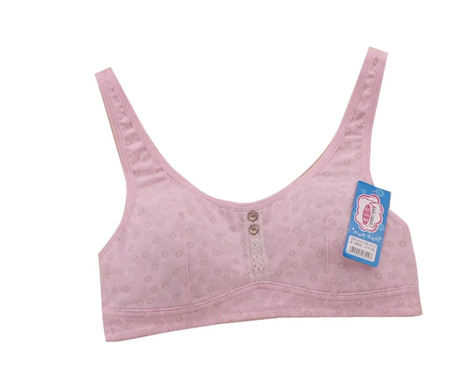 Popular Teen Girls Bra Cotton Wire Free Thin Padded Bra Full Cup Sports Bra by MANJIAMEI