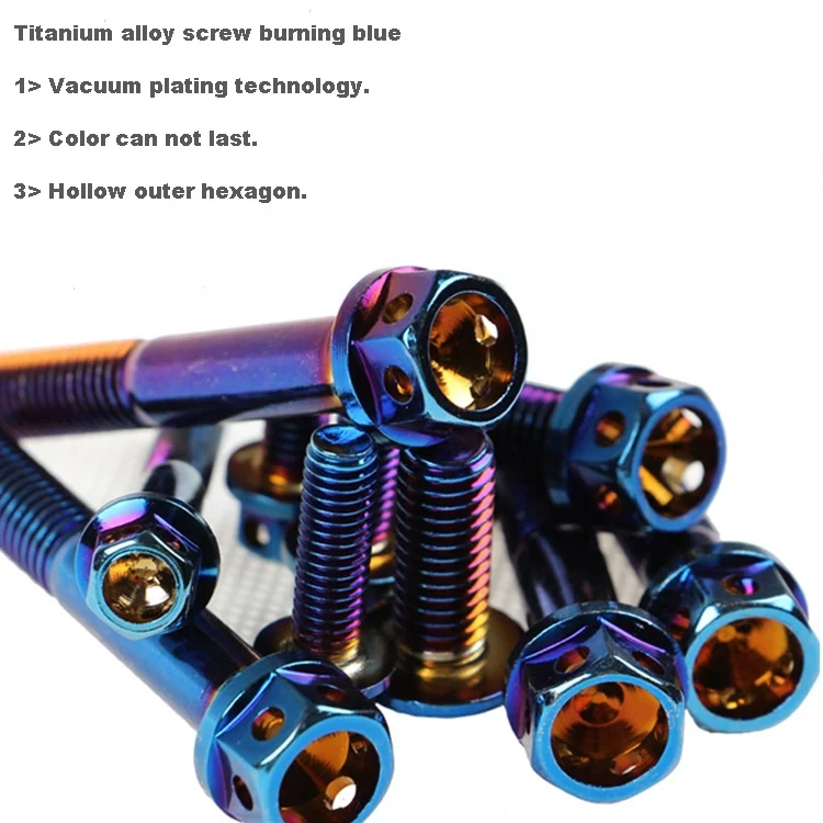 Factory Price Anodized M8 Blue Flange Bolt Hex Titanium Bolt Buy
