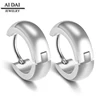 Stock wholesale Spherical stainless steel silver color Men's Women's Huggie earring