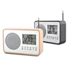 wholesale cheap radio controlled digital chess wood frame table clock FM/AM radio clock for elder