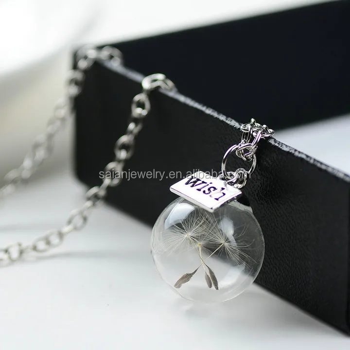 30mm dandelion wish bottle pendant (2)