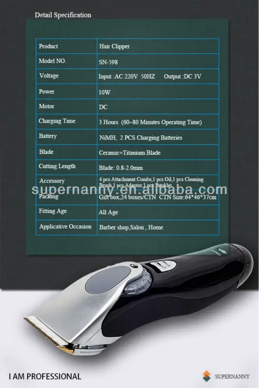 cordless hair clipper