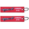 Custom Size Embroidery Key ring Promotional Junkers Ju-52 Plane Fabric Embroidery Keychain
