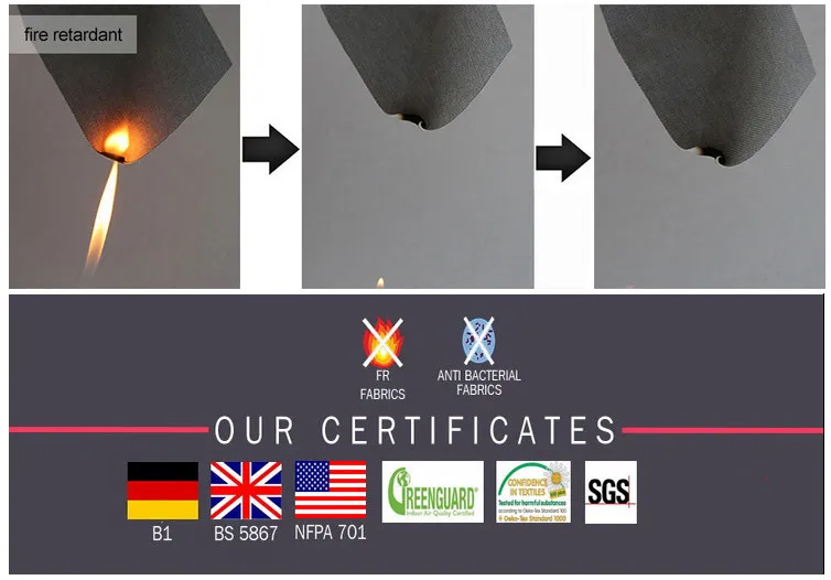 Linen Style 3 Pass Coated Sunlight Proof Blackout Fabric For Curtains