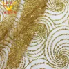 Golden glitter fabric mesh printed tulle for girl dress