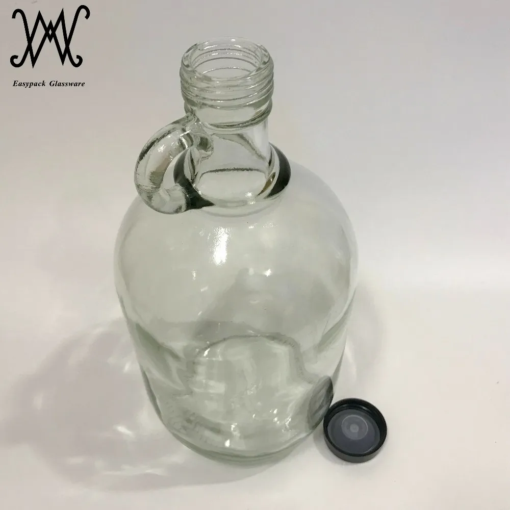64oz Half Gallon Clear Glass Kombucha Growler Jug With Polycone
